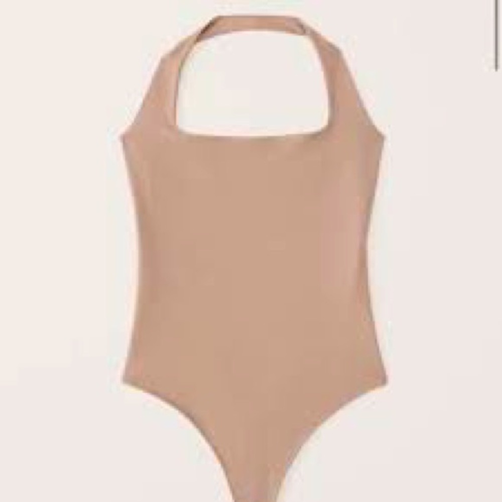 Abercrombie Double-Layered Halter Neck Bodysuit - Tan